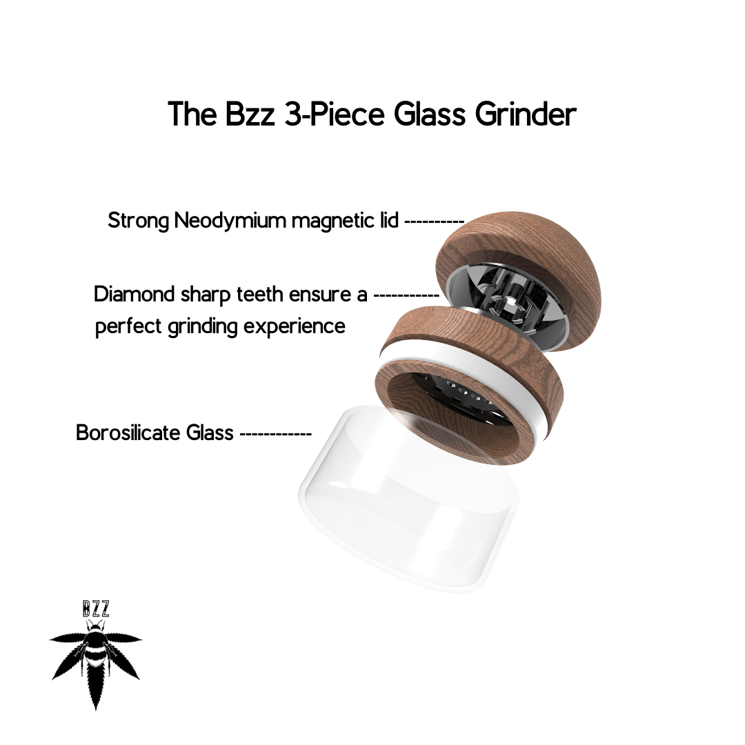 The Bzz 3-Piece Glass Grinder